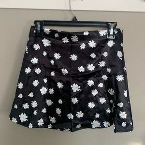Satin Daisy Mini Skirt